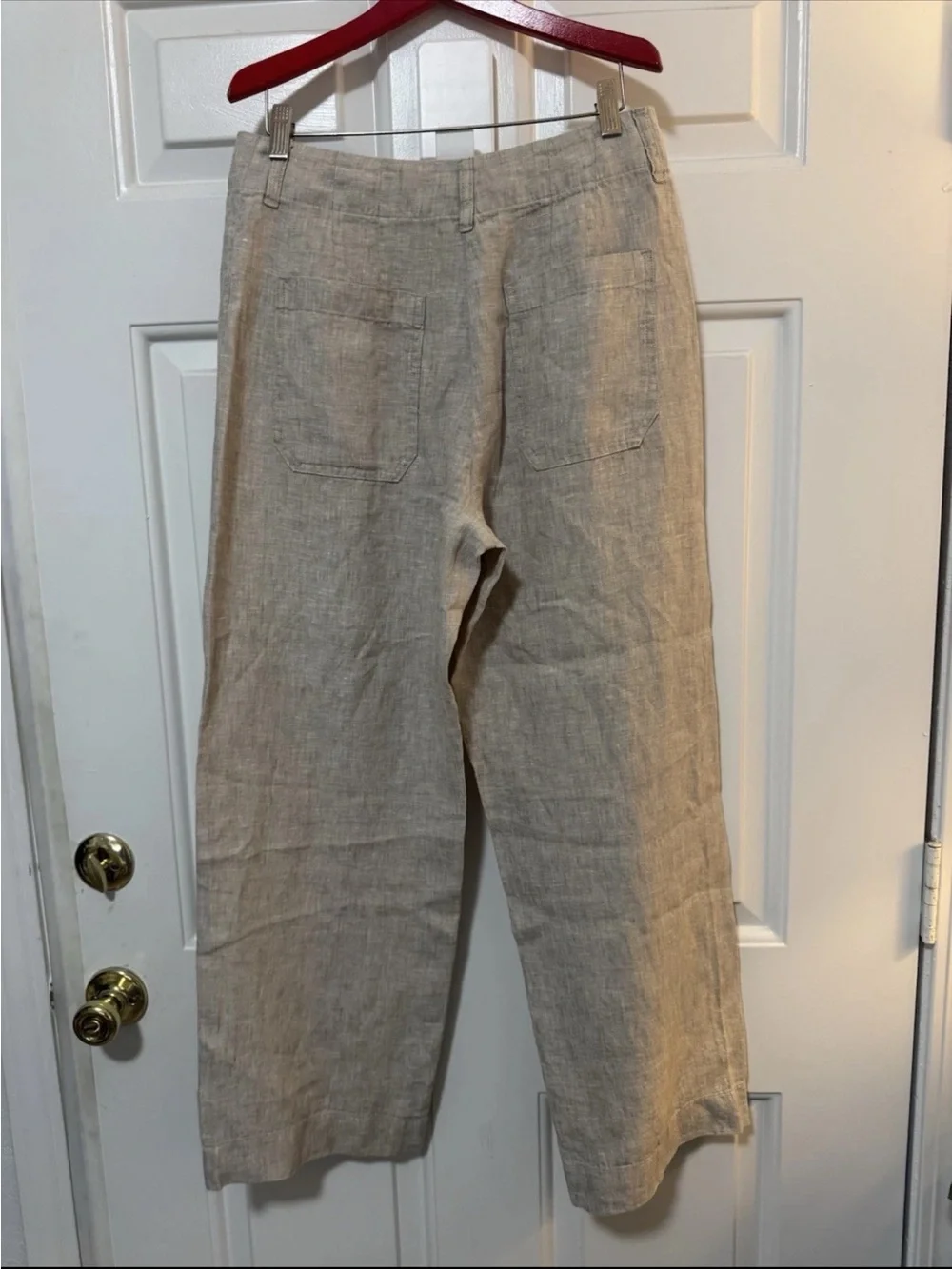 Quince 100% European Linen Patch Pocket Wide Leg Pants Flax Size 8 NWOT